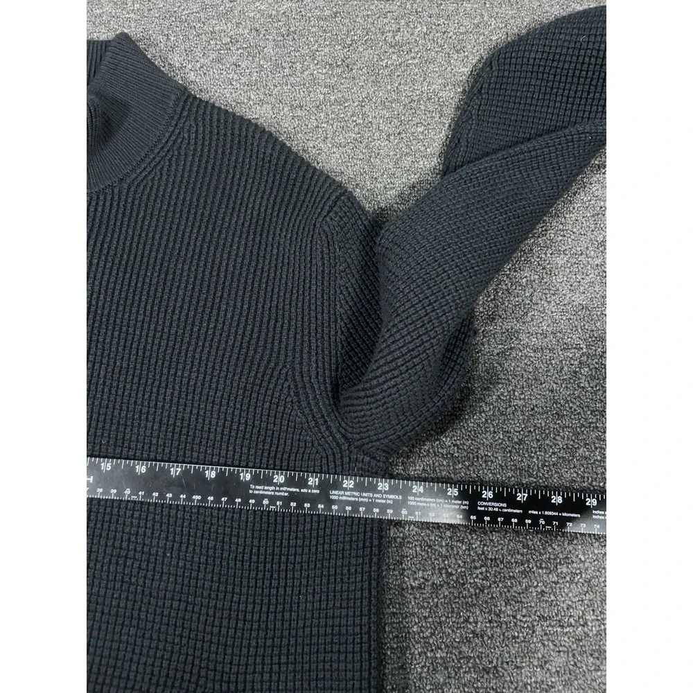 New Banana Republic Sweater Men's XL Black Chunky Knit Cotton Slub Zip Preppy
